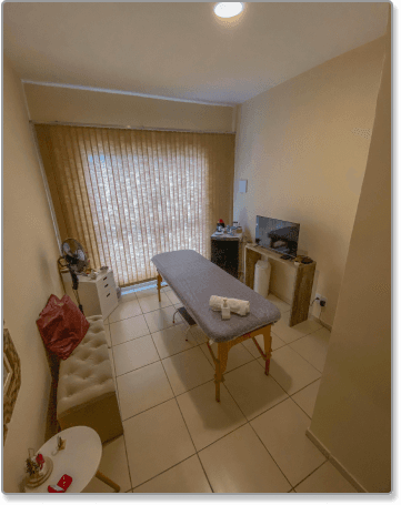 Interior do espaço de massagem